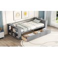 thumbnail image 5 of Gray Twin Daybed with Storage Shelves & Drawers - Solid Pine Wood Frame, 91"x43", for Bedroom/Living Room. Modern Design, Easy Assembly, No Box Spring Needed., 5 of 21