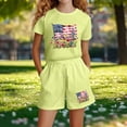 thumbnail image 4 of CHUMUD Girls 4th of July USA Shirt American Flag Patriotic Daisy Print Sets 2 Piece Kids T-Shirt & Elastic Waist Shorts 3-14 Years, 4 of 5