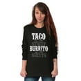 thumbnail image 4 of Raunchy Funny Tacos Tuesdays Burritos Plus Size Long Sleeve Graphic Tee Shirt Brisco Brands 2X, 4 of 5