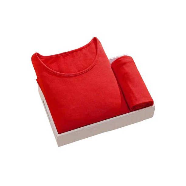 Minnieouse Ropa interior de lana engrosada, camiseta interior de invierno, medias térmicas, camisetas interiores cálidas largas, ropa de pregrado Personal conjuntos de ropa 10Rojo/5XL 85-95kg Minnieouse AP013757-28