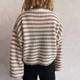 thumbnail image 4 of Tnhcen Women's Striped Knit Sweater Loose Fit Crewneck Top Soft Nylon Spandex Pullover Long Sleeve Casual Comfort Wear Black White Stripe Pattern S-XL, 4 of 5