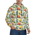 thumbnail image 2 of Uemuo Retro Bike Pattern Men's Hoodie - Casual Pullover Hoodie with Kangaroo Pocket, Stylish Hooded Sweatshirt for Everyday Wear-Small, 2 of 7