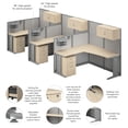 thumbnail image 4 of Office in an Hour 3 Person L Cubicle Desk Set in Natural Elm - Engineered Wood, 4 of 5