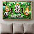 thumbnail image 6 of Yatrandify Green Balloon Soccer Banner Happy 8th Birthday Party Decoration Kids Celebration Backdrop for Soccer Party Children Event, 6 of 7