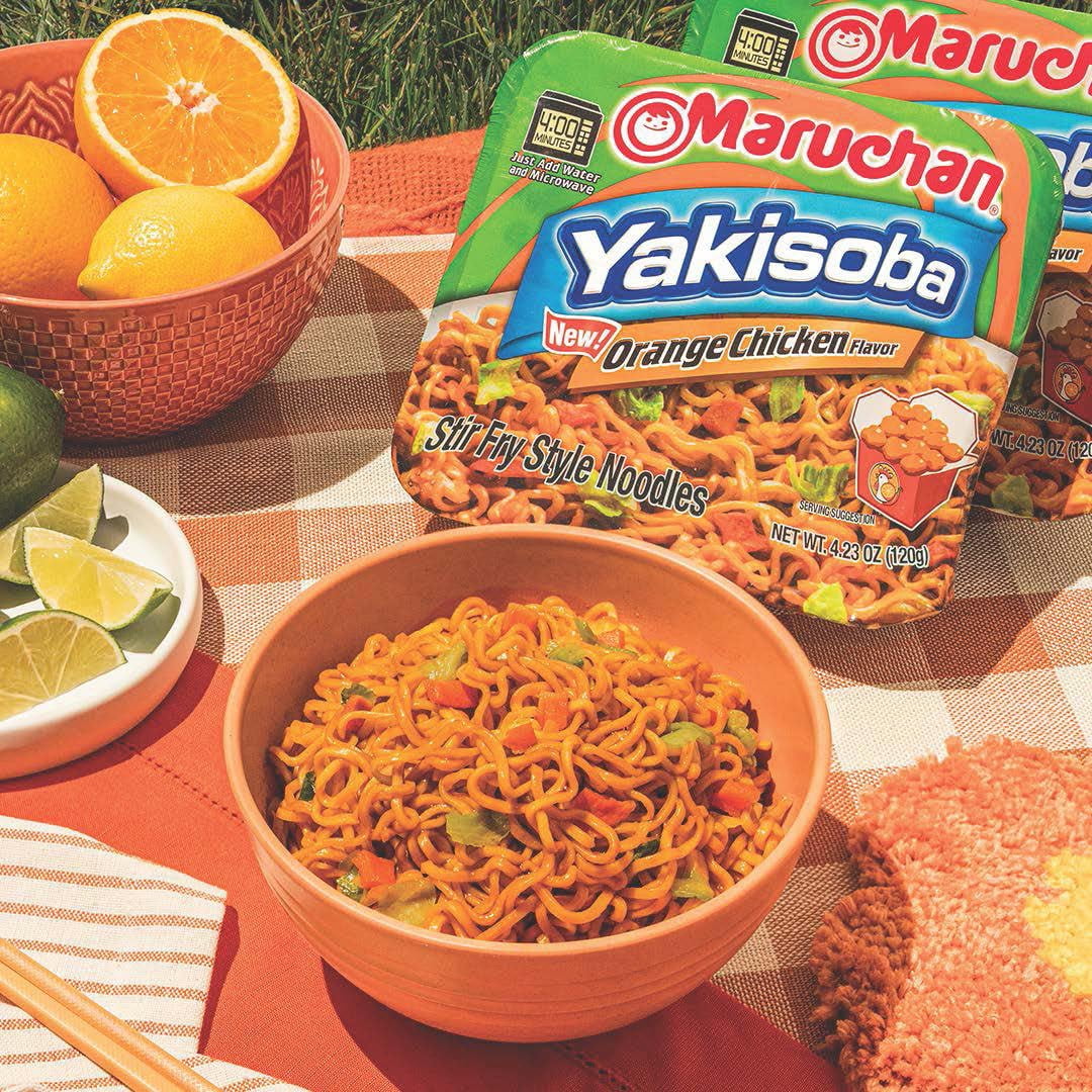Everyday Necessiteez Yakisoba Orange Chicken Flavor Noodles, 4.23 oz with bonus Porte Pot-8 Packs