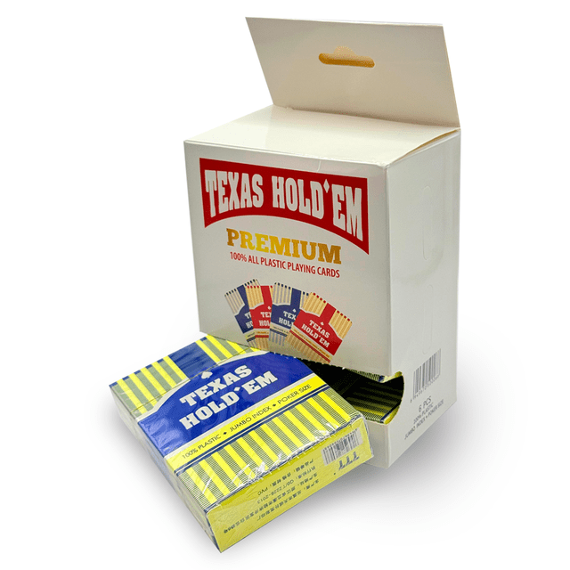 Set de 6 Barajas Cartas De Poker Plastificadas Naipe Casino Color Azul