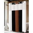 thumbnail image 4 of Brown Black White No Hook Shower Curtain Waterproof, Bathroom Curtains with Snap in Liners and See Through Top Window, Contemporary Boho Modern Art Hotel Style Bathtub Curtains Shower 48"Wx72"L, 4 of 8