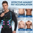 thumbnail image 6 of Compression Shirt Men Crewneck Long Sleeve Stretch Quick Dry Slimming Shaping Undershirt Tummy Control Shirt for Gym Running Daily Activity,Blue M, 6 of 7