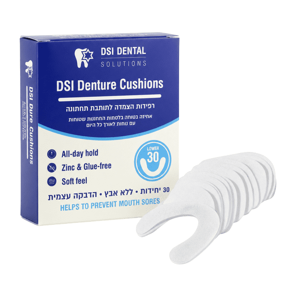 Soft Denture Cushions for Secure Comfortable Fit Lower Jaw, 30 cushions