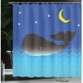 thumbnail image 4 of Ambesonne Animal Shower Curtain, Whale in Ocean and Star, 69"Wx84"L, Blue Grey and Pale Blue, 4 of 5