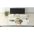 thumbnail image 2 of Cartoon Computer Mouse Pad, Funny Monkey Hanging from Tree and Holding Banana Jungle Animals Theme Print, Rectangle Non-Slip Rubber Mousepad Large, 31" x 12", Chocolate White, by Ambesonne, 2 of 2