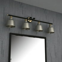 Vanity Art 4-Lights Wall Sconce Lighting Vintage Industrial Indoor and Outdoor Light Fixture Wall Mount Lamp Bath Sconce for Farmhouse, Bedroom, Bathroom Vanity, Living Room BA208-4BK-AB-DG