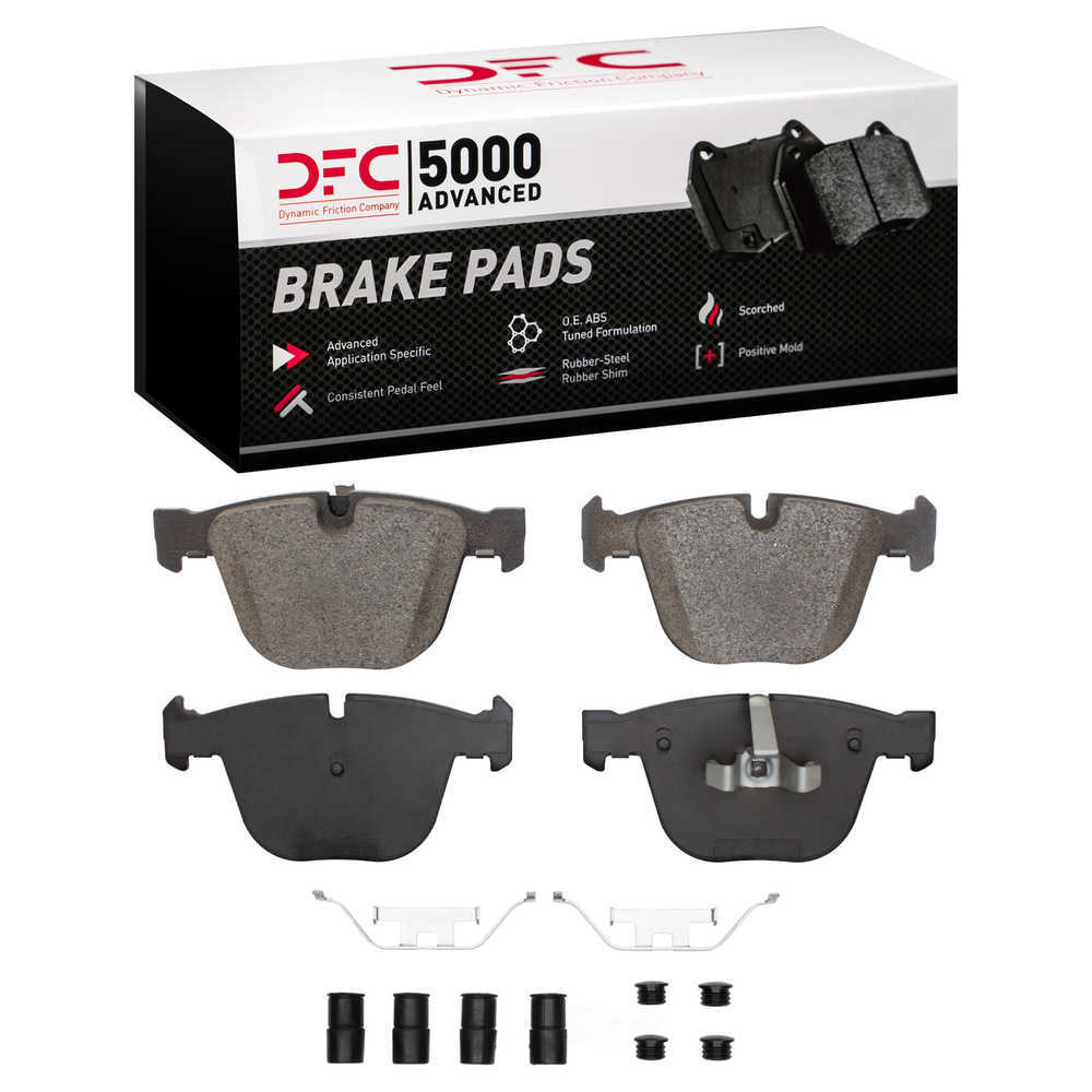 Dynamic Friction Company 1552-0919-11 DFC 5000 Advanced Brake Pads - Low Metallic and Hardware Kit