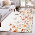thumbnail image 3 of Rectangle Area Rug 4x6ft,Retro Watercolor Floral Butterfly Washable Carpet Non-Slip Runner Accent Rugs Indoor Floor Mat for Bedroom Living Room Decor,Spring Ombre Flower Leaf, 3 of 9