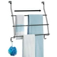 thumbnail image 3 of mDesign Expandable Metal Over Door Bathroom Towel Holder, 2 Hooks - Matte Black, 3 of 7