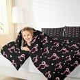 thumbnail image 4 of Feelyou Black Pink Bowknot Queen Comforter Set, Princess Kawaii Bow-tie Bedding Sets, Teens Kids Girls Women Reversible Bedding Comforter Set, Lightweight Room Decor, 3pcs, 4 of 8
