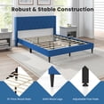 thumbnail image 7 of Infans Queen Size Upholstered Platform Bed with Button Tufted Wingback Headboard Blue, 7 of 7