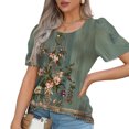 thumbnail image 5 of My Orders Cute Summer Tops for Women Floral Blouses for Women Casual Summer Clothes Outfits Women Over 50 Womens Tops Dressy Casual V Neck Shirts for Women, 5 of 6