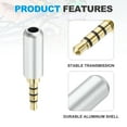 thumbnail image 3 of Uxcell 5Pcs 3.5mm Reemplazo Reparación Enchufe Jack, 4 Polos Metal Estéreo Enchufe Macho 3.5mm Soldadura DIY Conector de Cable de Audio para Reparación de Auriculares, Tonalidad Plateada, 3 of 6