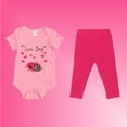 thumbnail image 3 of Ladybug Love Bug- Baby Girl 2-Piece Clothing Set | Onesie Bodysuit or T-shirt with matching Leggings | Short Sleeve | Cotton | Baby Shower Gift | 0-36 months, 3 of 5