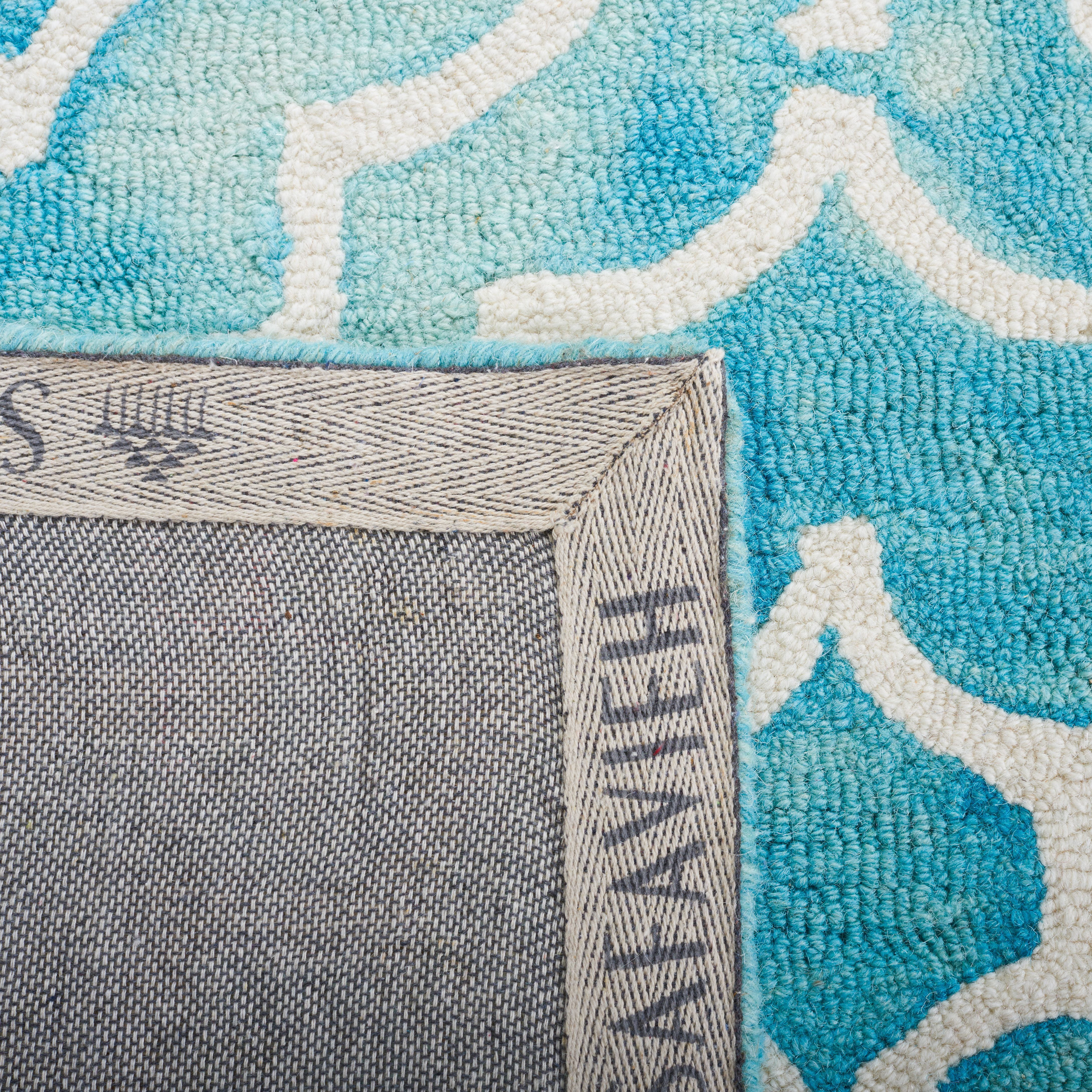 Safavieh Dip Dye Lairos Distressed Wool Area Rug, Turquoise/Ivory, 3' x 5'