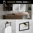 thumbnail image 3 of Lava Odoro 5-Piece Bathroom Hardware Accessories Set Brushed Gold, Bathroom Towel Bar Holder Sets Wall Mounted Stainless Steel, 23.6-Inch, 3 of 16