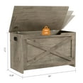 thumbnail image 6 of 30'' Wooden Storage Bench with Safety Hinge, Wooden Box Large Storage Chest Organizer with Lid, Gray, 6 of 6