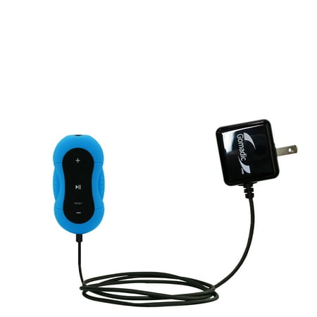 Gomadic Intelligent Compact AC Home Wall Charger suitable for the EGOMAN Waterproof MP3 Player - High output power with a convenient, foldable plug de