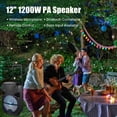 thumbnail image 3 of Portable 120W Active PA Speaker Mic AMP Bluetooth USB SD LCD FM Remote w/ Wireless Microphone, 3 of 11