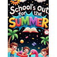 thumbnail image 3 of Bright Colors Summer Banner Cartoon Design School's Out Holiday Wallpaper for Beach Party Kids Celebration Indoor Decoration, 3 of 7