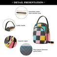 thumbnail image 4 of FORMRS Crossbody Bag for Women Quilted Travel Shoulder Cell Phone Purse with Chain Strap Handbag, Pink Checkered Pattern, 4 of 7
