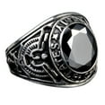thumbnail image 2 of Trayknick Ring Punk Oval Shape Rhinestone Inlaid Punk Classic Ring for Party Black 8, 2 of 13
