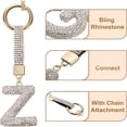 thumbnail image 6 of Osdhezcn Individualized Letter Charm Keyring Sparkling Crystal Accents Sturdy Metal Craft, 6 of 7
