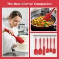 thumbnail image 2 of Unique Bargains 6Pcs Heat-Resistant Dishwasher Safe Kitchen Utensils Red, 2 of 5