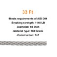 thumbnail image 3 of HELIFOUNER Kits de barandillas de cables Cable de acero inoxidable de 1/8 "de 33 pies con 50 manguitos de engarzado de aluminio y 12 dedales de acero inoxidable, 3 of 5