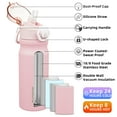 thumbnail image 3 of BJPKPK Water Bottle With Straw 18oz Insulated Water Bottles Reusable Stainless Steel Metal Thermos With Leak Proof Lockable Lid And Carry Handle,Light Pink, 3 of 7