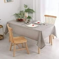 thumbnail image 3 of DWCN Faux Linen Rectangle Tablecloth - Wrinkle and Stain Resistant Washable Table Cloth for Kitchen Dining Room Holiday Table Cover for Party Dinner, Stone, 54 x 80 Inch, 3 of 5
