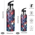 thumbnail image 2 of Yayeee 33oz Insulated Water Bottle Double Wall Stainless Steel with Flip Straw Lid, Purple Dragon Scales Pattern, 2 of 7