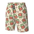 thumbnail image 4 of Cauagu Frog Hold Strawberry Print Men's Swim Trunks,Hawaiian Bathing Suit Swimsuits Beach Shorts with Pockets for Men Quick Dry Swimming Board Shorts-Large, 4 of 6