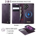 thumbnail image 3 of ShieldFlex for iPhone 16 Case Detachable Wallet Case with Card Holder, 2 in 1 PU Leather Flip Folio with RFID Blocking Stand Shockproof Phone Cover,Purple, 3 of 7