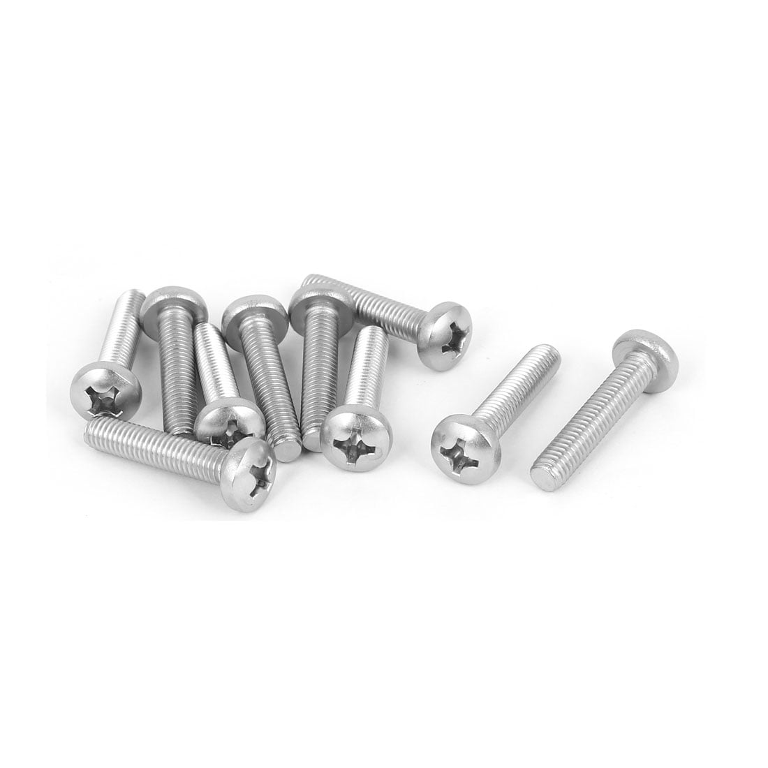 10 Pcs M6x30mm 316 Stainless Steel Metric Phillips Pan Head Machine