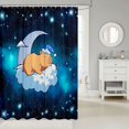 thumbnail image 2 of Manfei Cartoon Sleeping Capybara Shower Curtain 72Wx72L, Glitter Stars Print Shower Curtain 72Wx72L, Navy, 2 of 5