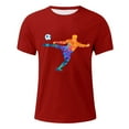 thumbnail image 3 of LUOGENLI T-shirts pour Hommes T-shirts d'Été de Rue Extérieure à Manches Courtes Col Rond t-Shirt de Football Violent T-Shirt de Tir T-shirts Hommes Blanc Pâques Rouge G, 3 of 5