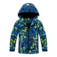 thumbnail image 2 of Esaierr Kids Boys Girls Waterproof Rain Jackets Coats Baby Lightweight Raincoats Fleece Lining Outdoor Sports Windbreaker Hooded Windbreaker Outwear for 3-14 Years, 2 of 7