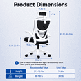thumbnail image 3 of JaxSteam Ergonomic Office Chair High Back Mesh Desk Chair with Headrest Adjustable Armrest Height,Black-White, 3 of 8