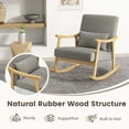 thumbnail image 6 of Costway Nursery Rocking Accent Chair with Rubber Wood Armrests Soft Lumbar Pillow Cushion Grey, 6 of 8