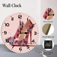 thumbnail image 4 of ZXCXRQFa High Heel Shoes Butterfly Vintage Silent Non Ticking Round Wood Wall Clocks Battery Operated Easy to Read 10 Inch Decorative Home Decor for Living Room,Bedroom,Kids Room, 4 of 7