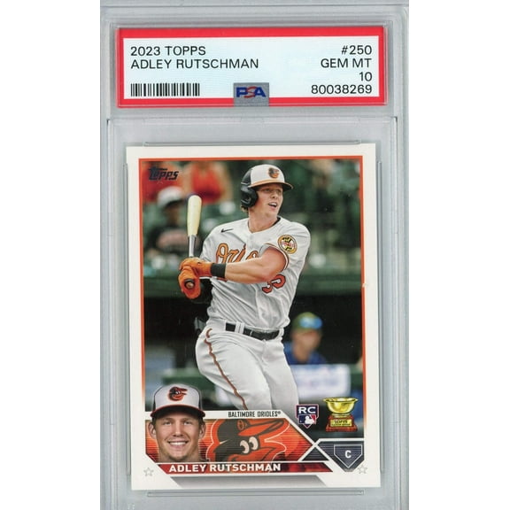 Graded 2023 Topps Adley Rutschman #250 Rookie RC Baseball Card PSA 10 Gem Mint