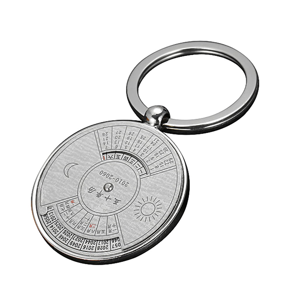 Creative Gifts Hiking Compass Keyring Metal Calendar Keychain Key Chains 