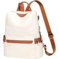 thumbnail image 3 of ALTOSY Women Real Leather Backpack Purse Elegant Ladies Shoulder Bag S80 Beige/Brown, 3 of 8